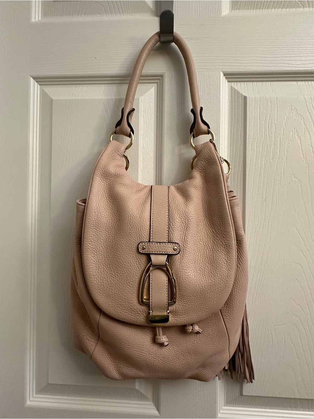 G.I.L.I. Blush Pink Leather Hobo with Gold Hardware - Picture 16 of 16
